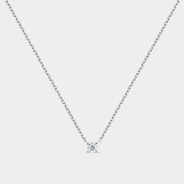 Silver necklace with zirconia mounted on 4 claws
