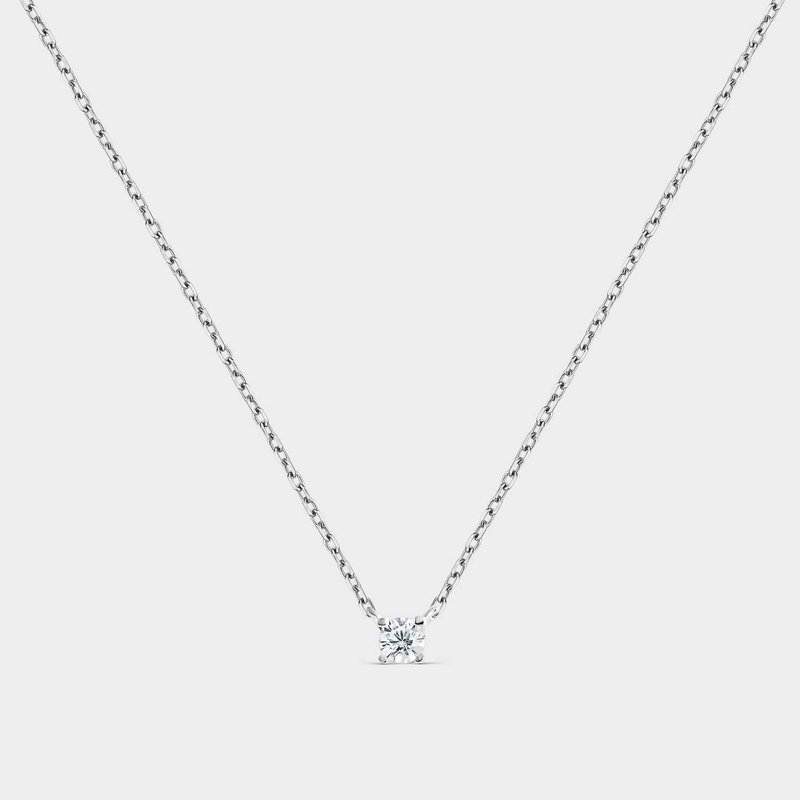 Silver necklace with zirconia mounted on 4 claws