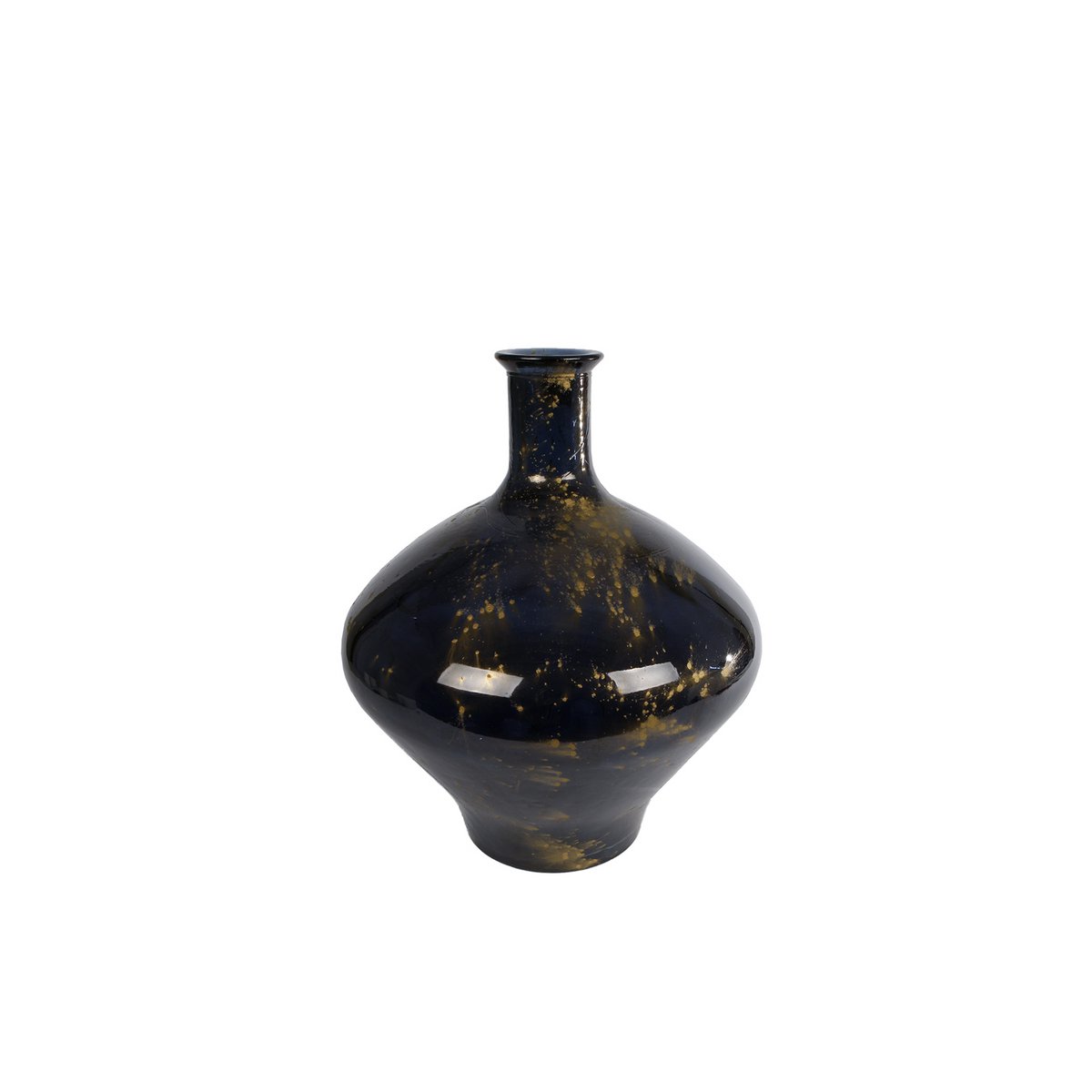 3R Vase Meguino L black-gold glass 37x37x46cm