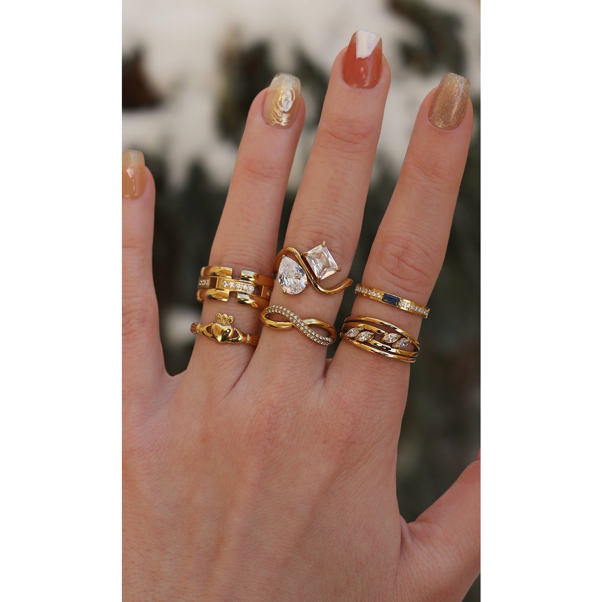 Orban - Half Eternity Pave guldring