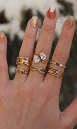 Orban - Half Eternity Pave guldring