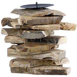 Lysestage Bali naturfarve H. 16 cm, VE 8