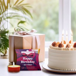 Gelukslichtje / In de geschenkdoos met uitgeknipt strikje 🎀 / me time / Happy Birthday / MET GELUID