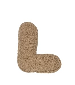 Letter Teddy pillow, beige