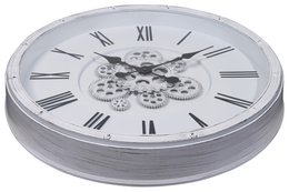 Skelett-Wanduhr im Industrial-Vintage-Look, Ø 50,5 cm, weiß/ schwarz