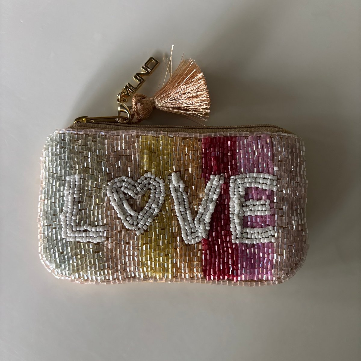 Handcrafted Beaded Rainbow Love Pouch * Gift *