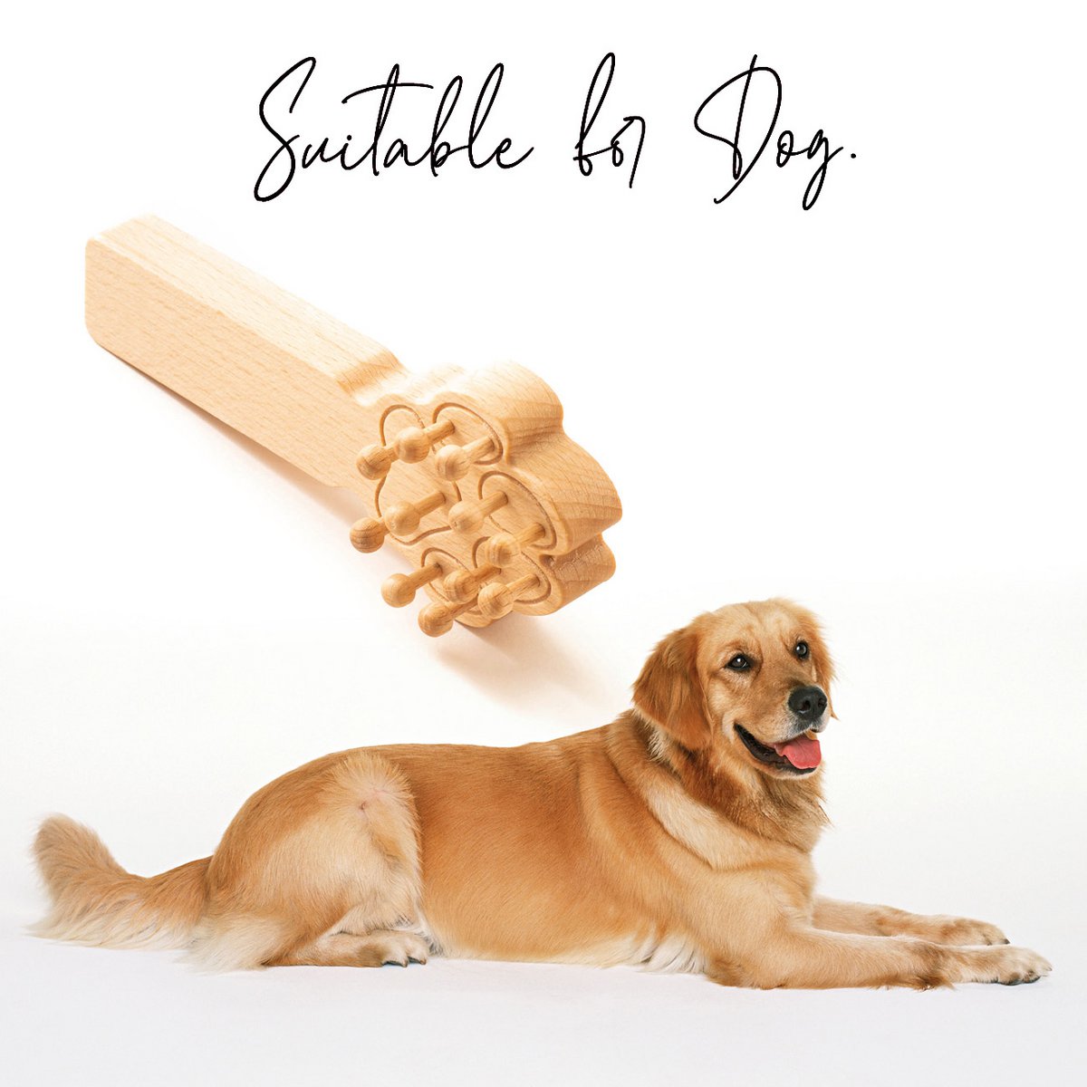 Houten massageborstel voor honden, katten, paarden, massage voor dieren