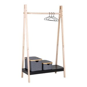 Torino Kledingrek - Naturel/Zwart, MDF/Paulownia, 94,5x39x170 cm