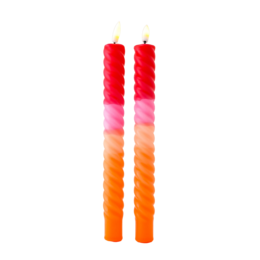 LED Swirl Kaars Red Orange - Juego de 2