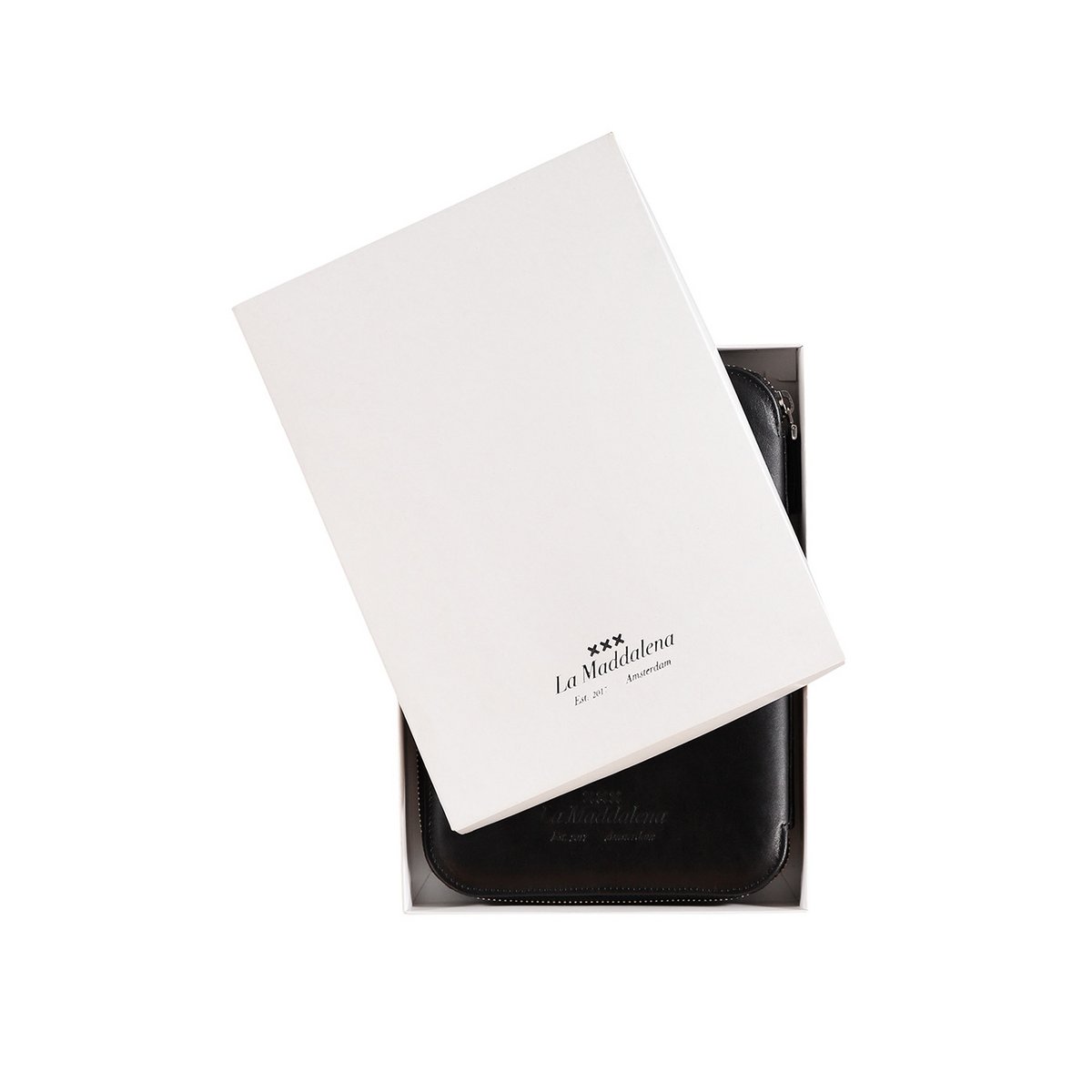 Estuche de viaje de cuero Lena - negro