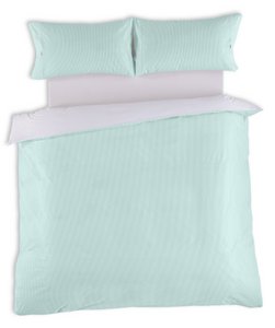 Conjunto de FUNDA NORDICA y funda de almohada Greta, color aqua - Cama de 180 (3 piezas) - 100% algodón - 200 hilos. Gramage: 125