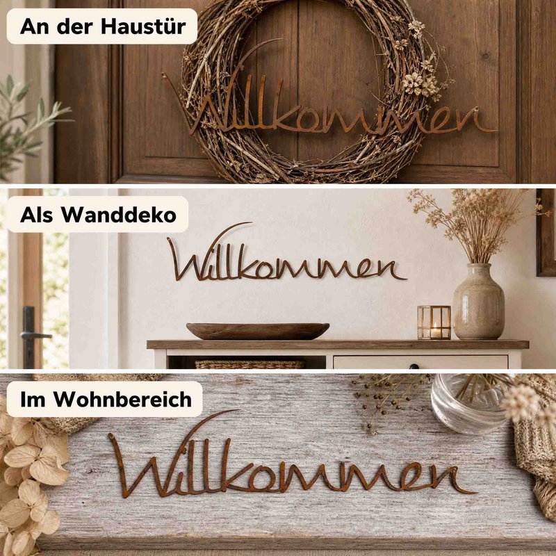 Patina lettering Welcome for door wreath or wall decoration