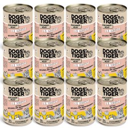 Dogs’n Tiger Adult, cibo per gatti, Frohsinn, cibo umido per gatti, senza cereali, pollame e zucca