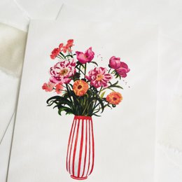 Wenskaart Gelukkige Verjaardag Roze Pioenen