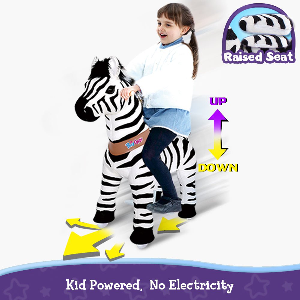 PonyCycle Official Ride-on-toy Modelo U Zebra tamaño 3 y 4 con freno