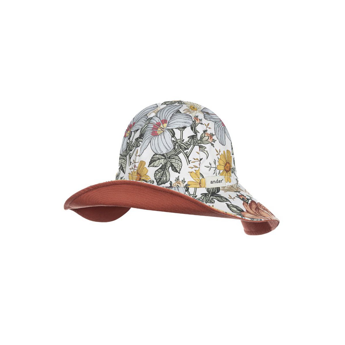 AVA summer hat for girls - white with flowers