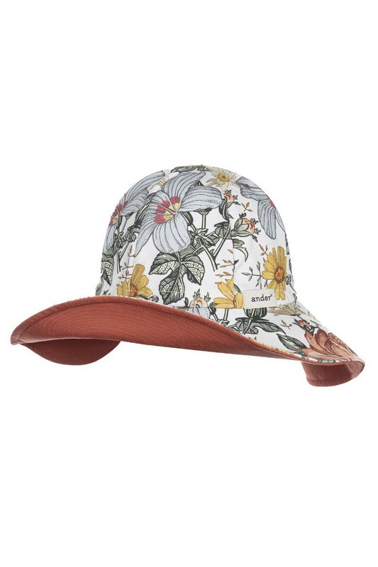 AVA summer hat for girls - white with flowers