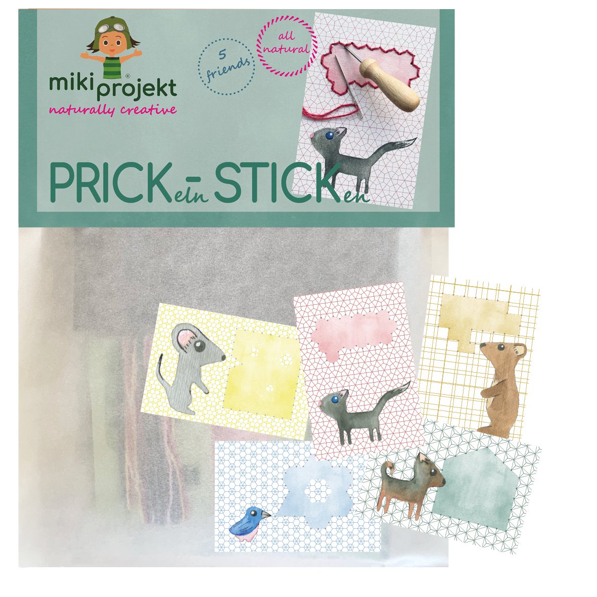 Bastelset Prick-Stick 'Friends' Prickeln + Sticken