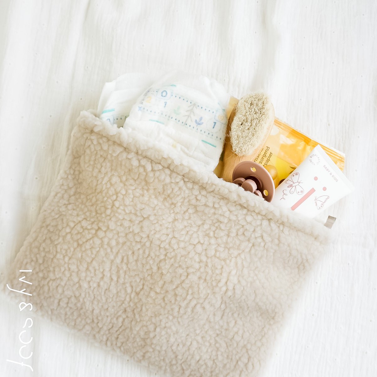 Teddy Federmäppchen | beige | Aufbewahrungsbeutel | Wickeltasche | Kulturbeutel