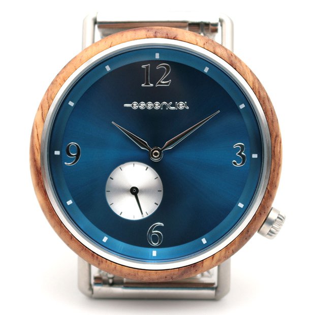 Reloj de hombre azul y madera - 40mm
