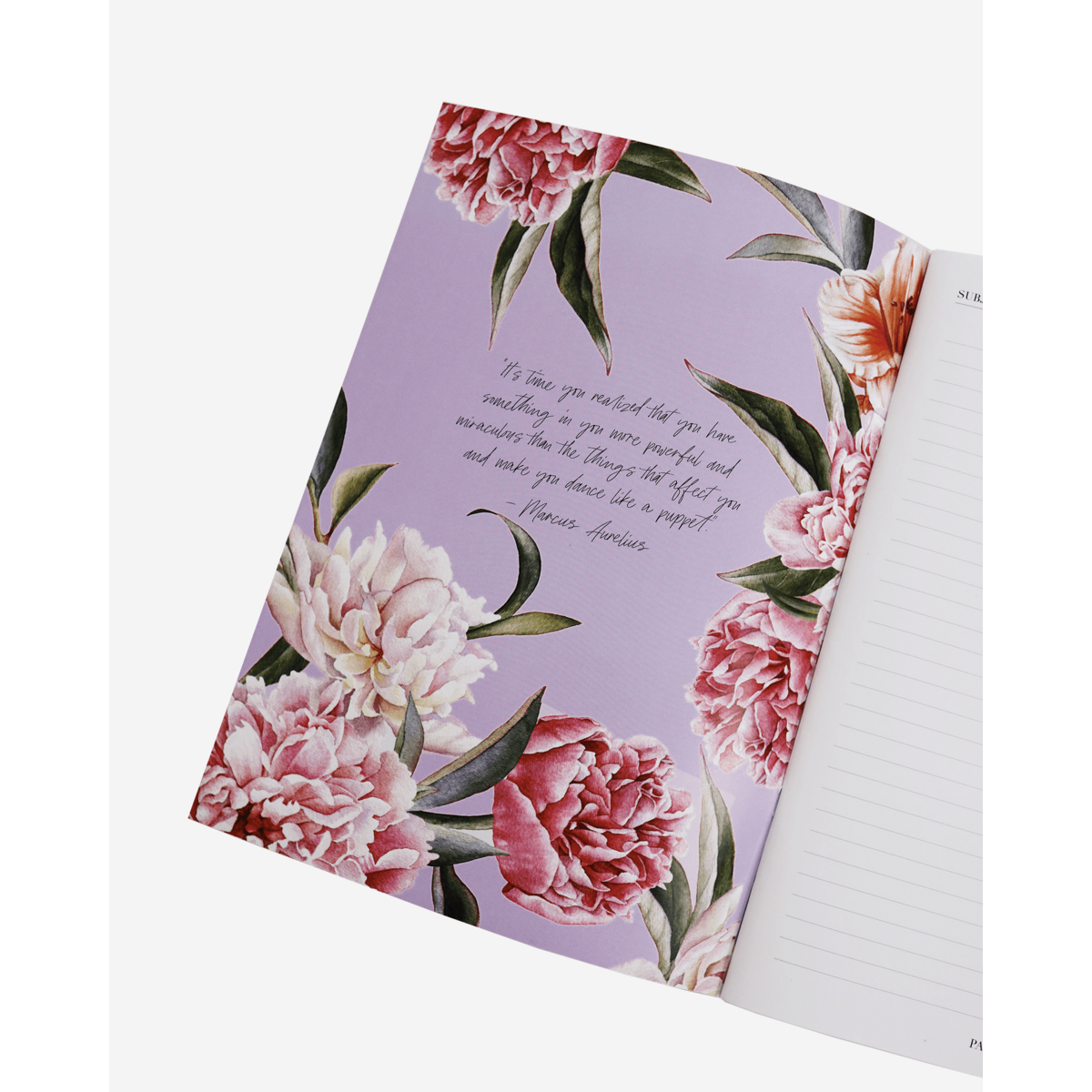 A4 Notizbuch in luxuriösem lila Blumen