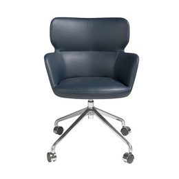 Blauer Bürodrehstuhl aus Kunstleder 4110