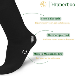 Hipperboo® 4 lub 8 par skarpetek bambusowych | Bez szwu | Wiele kolorów i rozmiarów