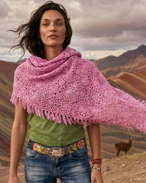 Cashmere scarf LA PAZ hand crocheted triangle