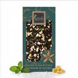 Chocolat amer PREMIUM citron, menthe, flocons de sel 95g