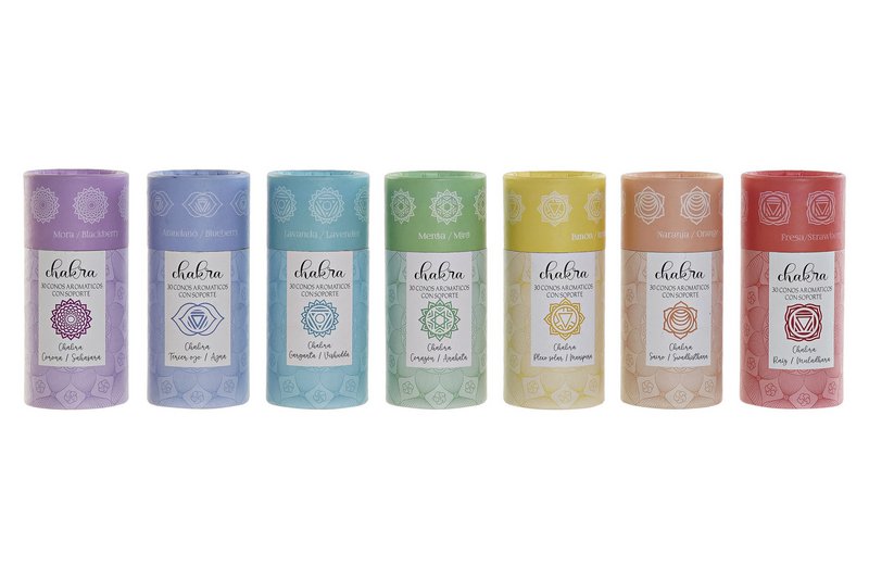 RØJELSESKEGEL SÆT 30 AROMA 45,5X26X13 CHAKRAS 7 SU IN186240
