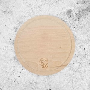 Holz-Servierbrett/Frühstücksteller/Getränkebrett/Schneidebrett Löwe