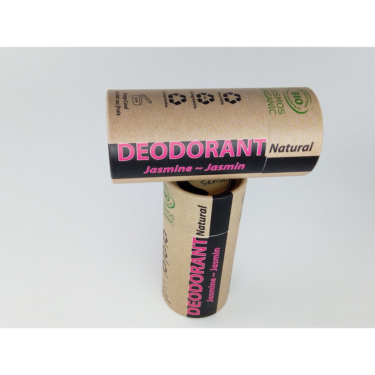Organic Certified Natural Deodorant - Jasmine 100ml - I piece - 100% recycled paper packaging