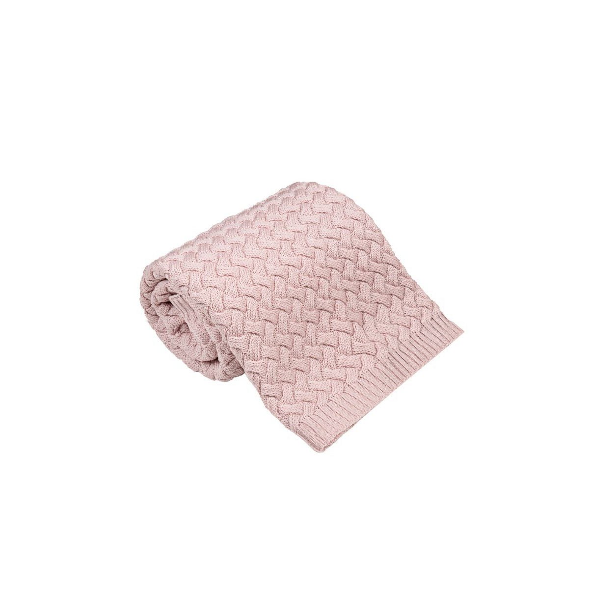 Coperta per bebè FLUFFY - 100% lana merino - rosa cipria