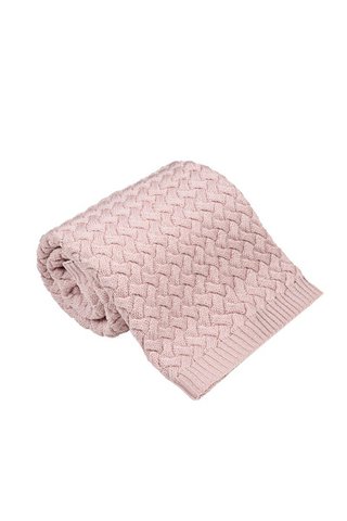 FLUFFY Babydecke – 100 % Merinowolle – Puderrosa