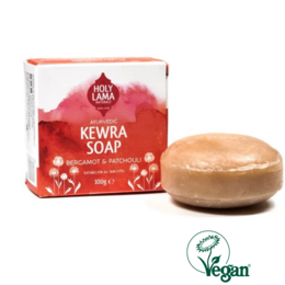 Natural handmade Ayurvedic bergamot vegan soap with kewra scent, in box packaging.