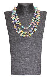  A multi-strand beaded necklace with a variety of colorful beads in different shapes and sizes, creating a vibrant and eye-catching accessory.
