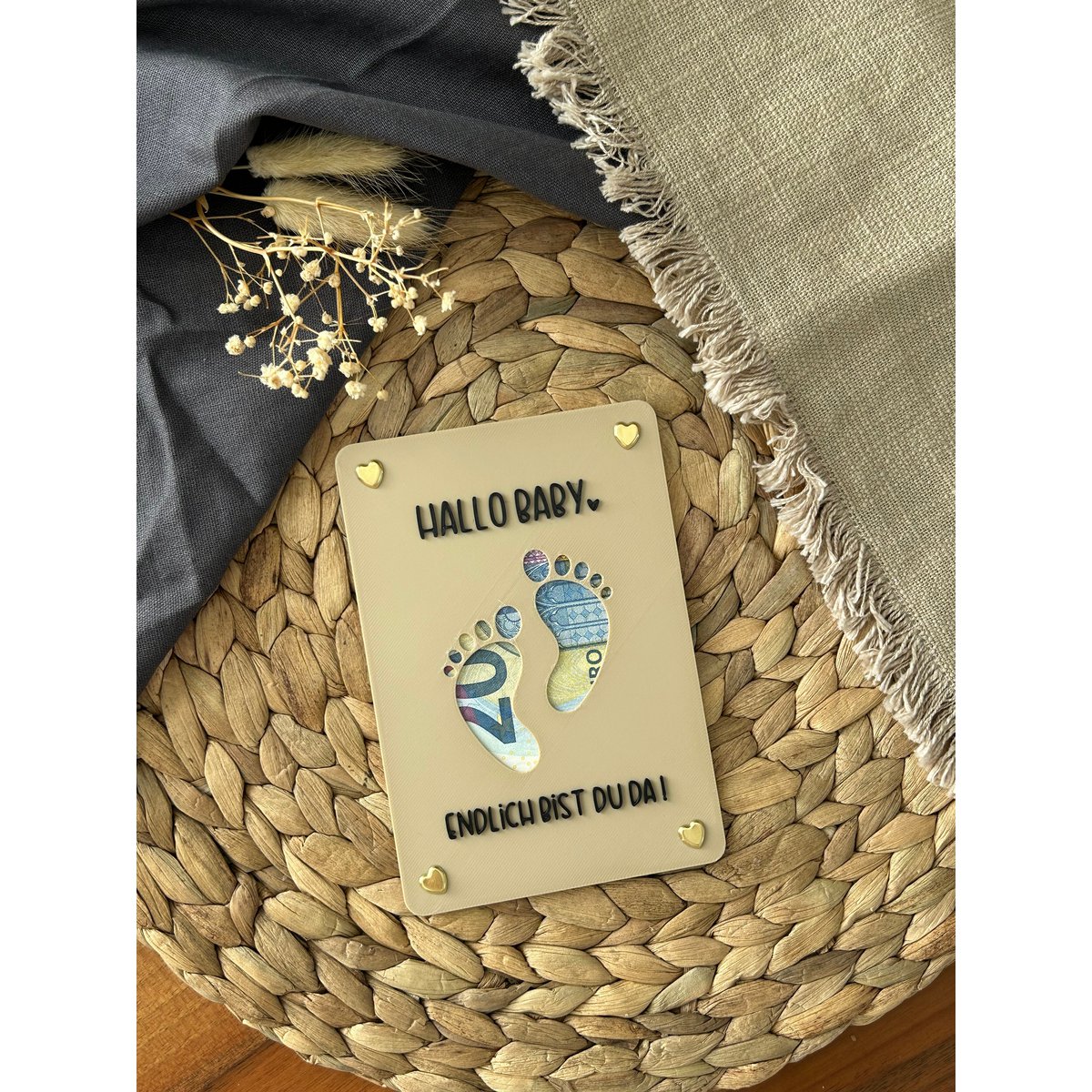 Money gift for the birth - money gift card baby - creative gift idea for new parents