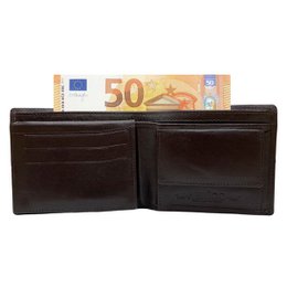 Arrigo - Geldbörse Herren - Braunes und Schwarzes Leder - Brieftaschenmodell - Geldbörse
