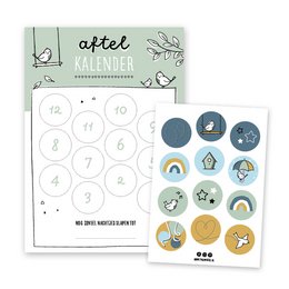 Countdown calendar | green | incl. stickers