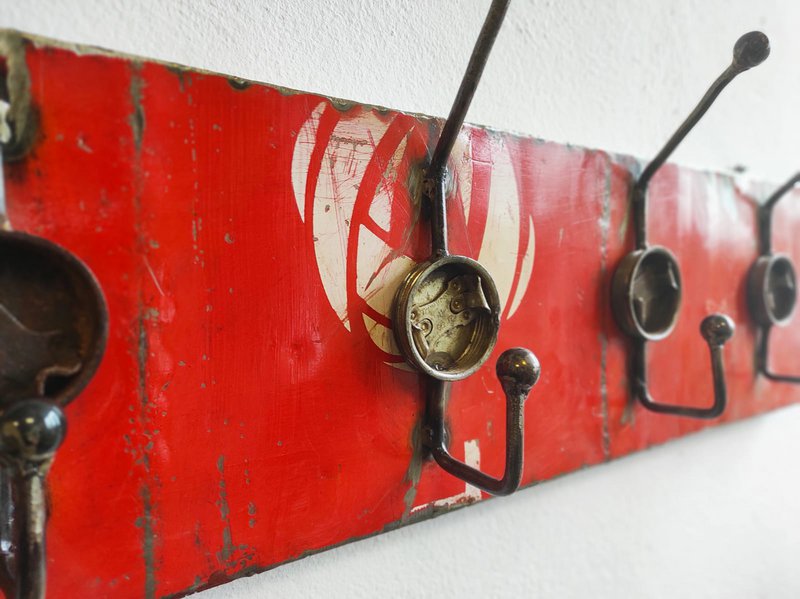 Coat rack 5 hooks made from recycled oil drums upcycling | different colors