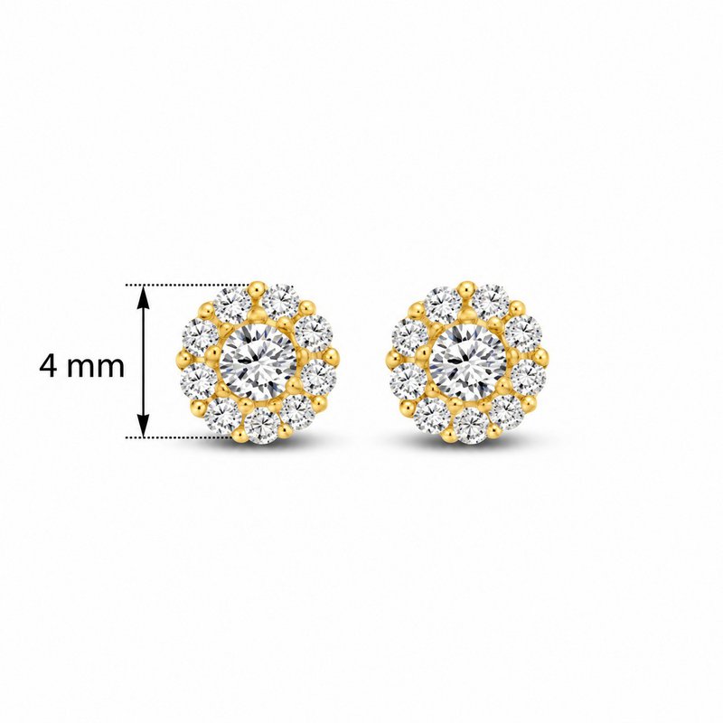 New Bling Gold 9NBG-0083 Bouton Acteurs d'Ent - Zirkonia - 4mm - Doré