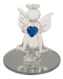 Glass Angel with Heart, 5 cm,