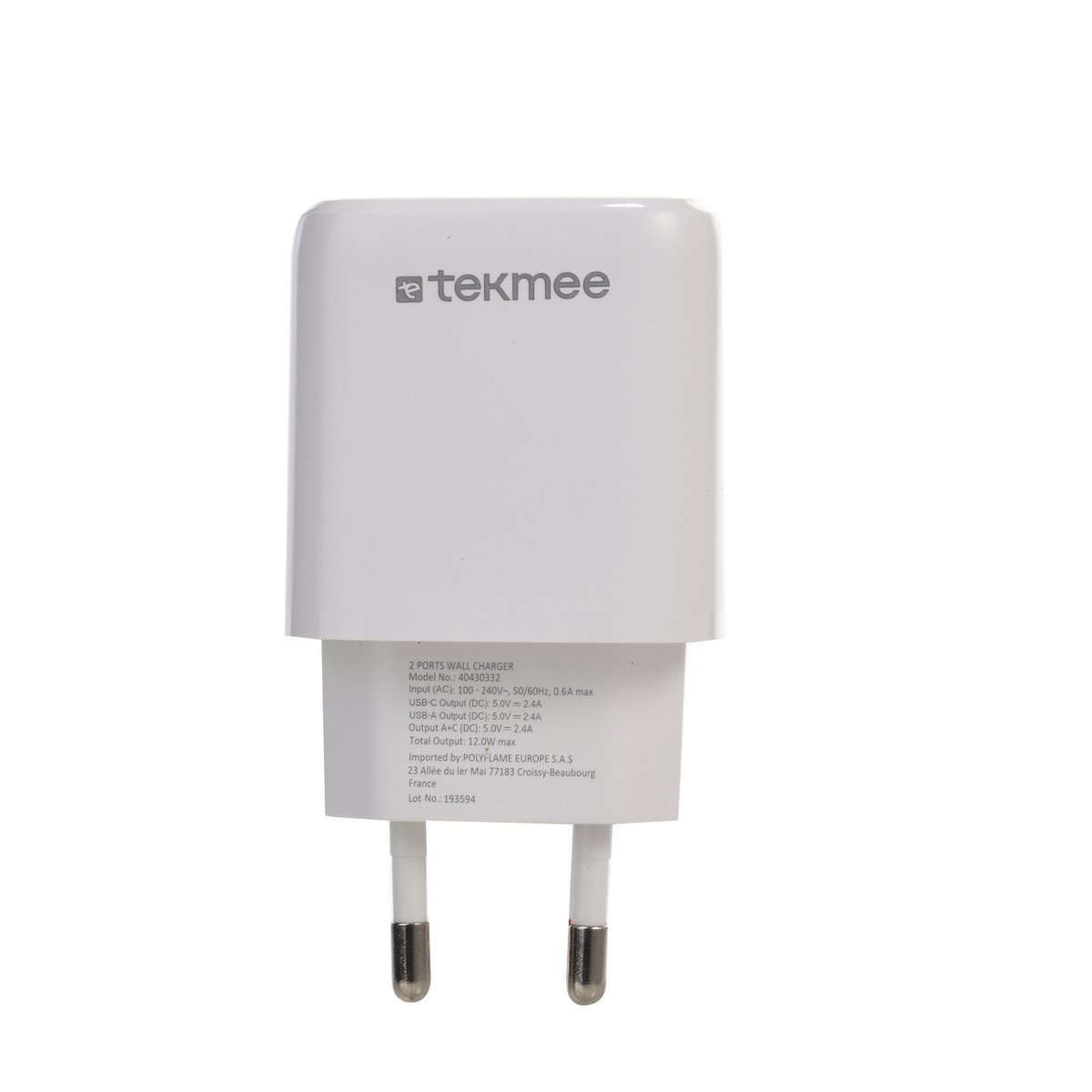 Chargeur mural Type A et C 12W