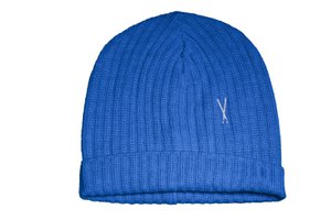 Hellblaue Mütze aus Wolle und Acryl