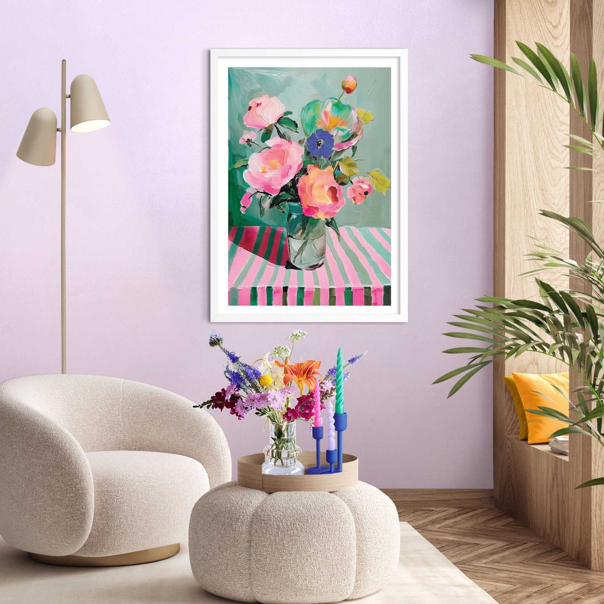 Gerahmtes Bild Art Frame Blumen auf dem Tisch 70x50