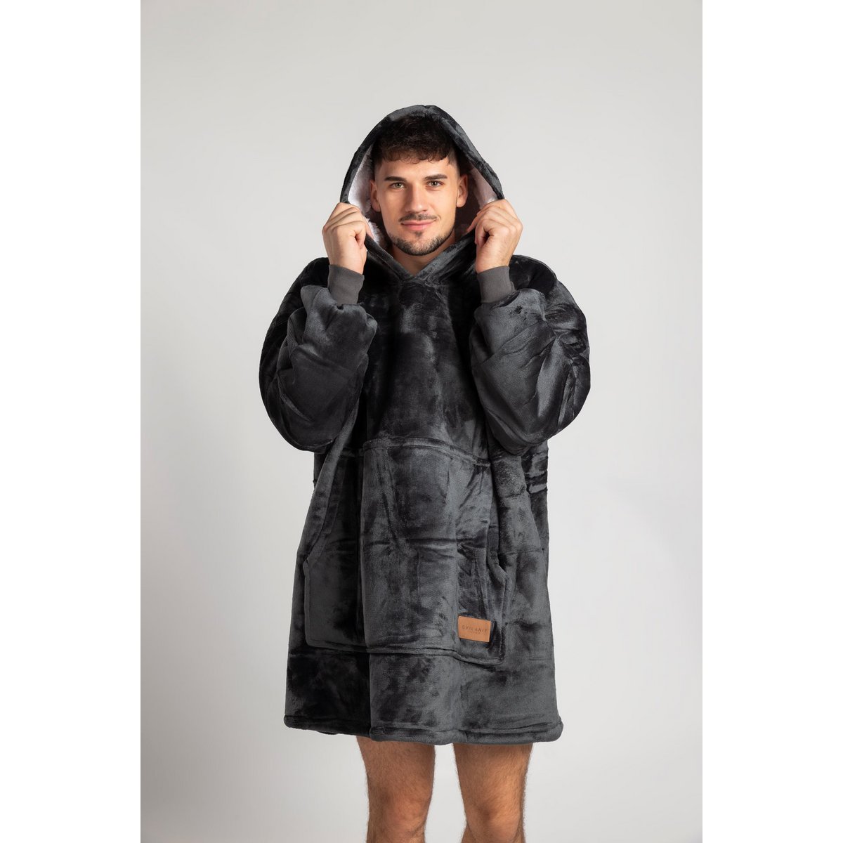 Vitapur - Couverture à capuche + chaussettes - Gris