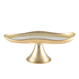 Cake dish golden on foot small model 27.5x14.5x10cm