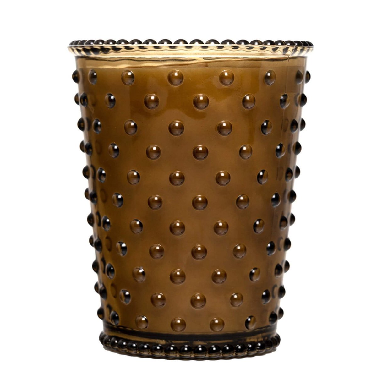 Vela de vidrio Hobnail Simpatico 16oz %2312 Nuez moscada