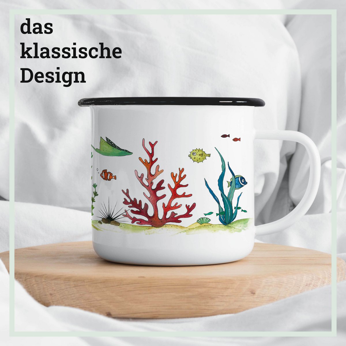 Enamel cup – underwater world