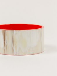 Bandeau brede armband in blonde hoorn en oranje lak